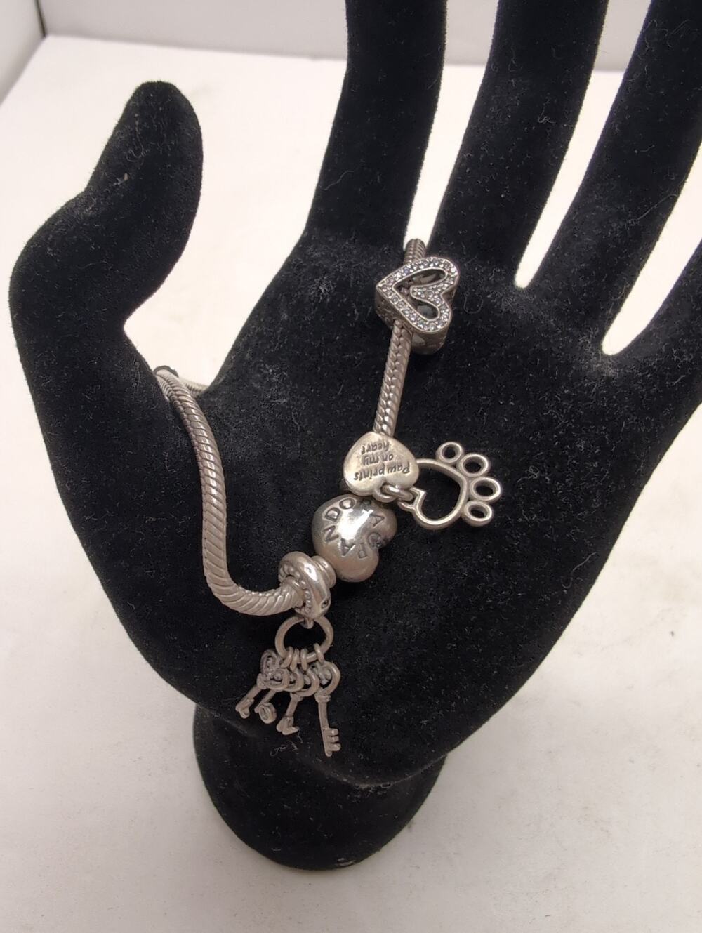Pandora Sterling Silver Charm Bracelet w/ 5 Charms